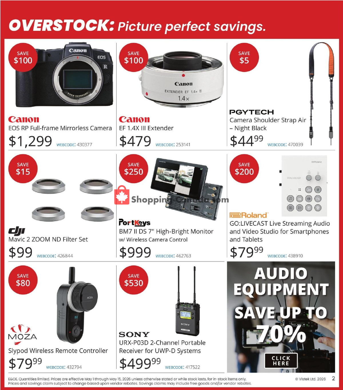 Vistek flyer from Friday May 1, 2026 to Friday May 15, 2026 - page 2