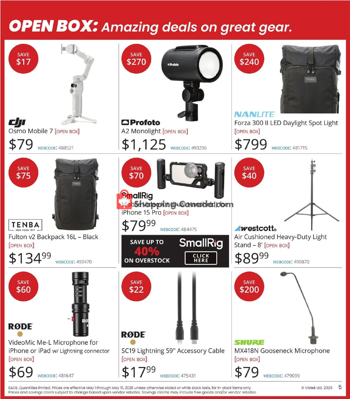 Vistek flyer from Friday May 1, 2026 to Friday May 15, 2026 - page 5