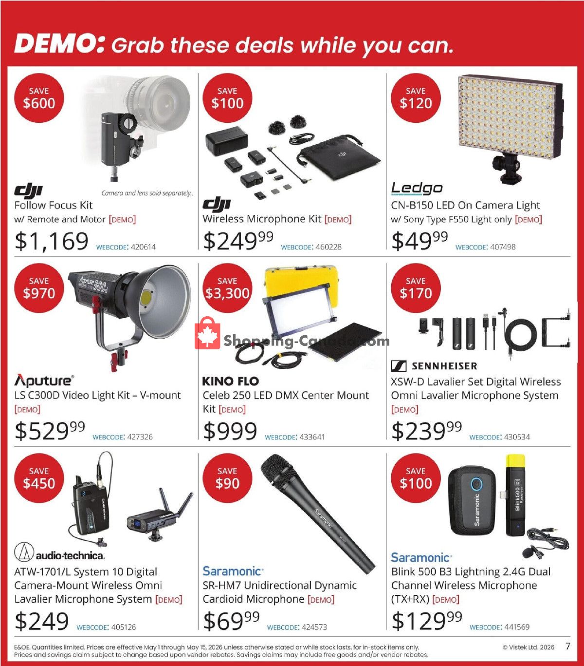 Vistek flyer from Friday May 1, 2026 to Friday May 15, 2026 - page 7