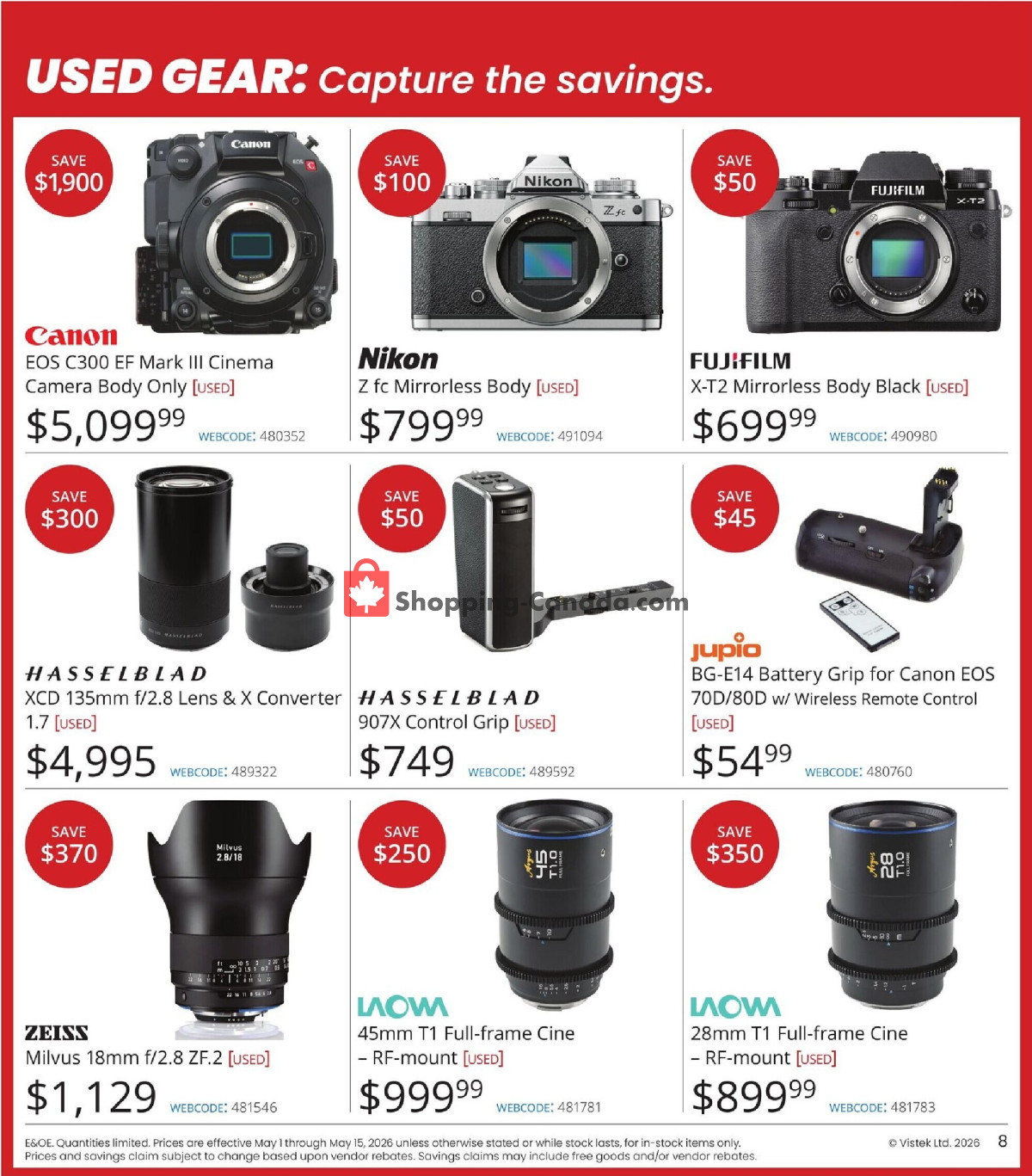 Vistek flyer from Friday May 1, 2026 to Friday May 15, 2026 - page 8