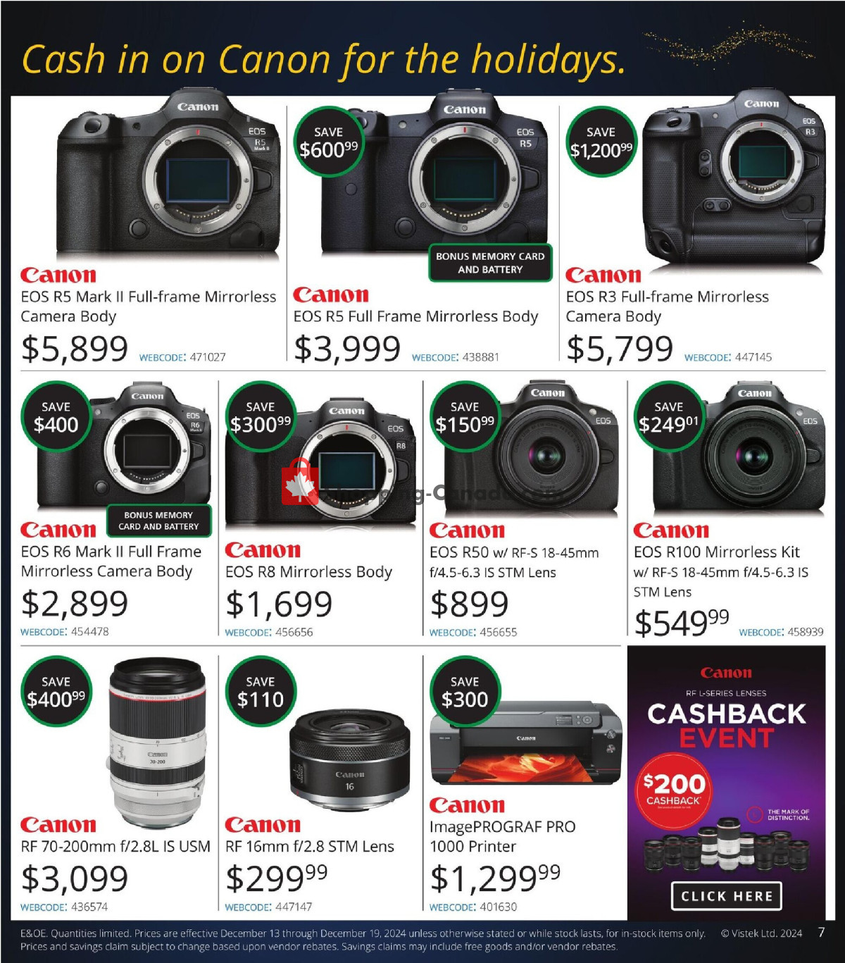 Vistek flyer from Friday December 13, 2024 to Thursday December 19, 2024 - page 7