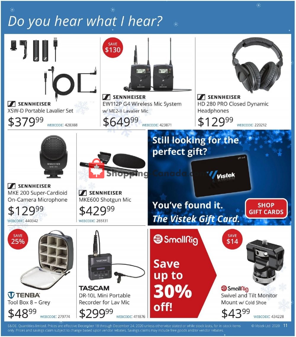 Vistek flyer from Friday December 18, 2020 to Thursday December 24, 2020 - page 11