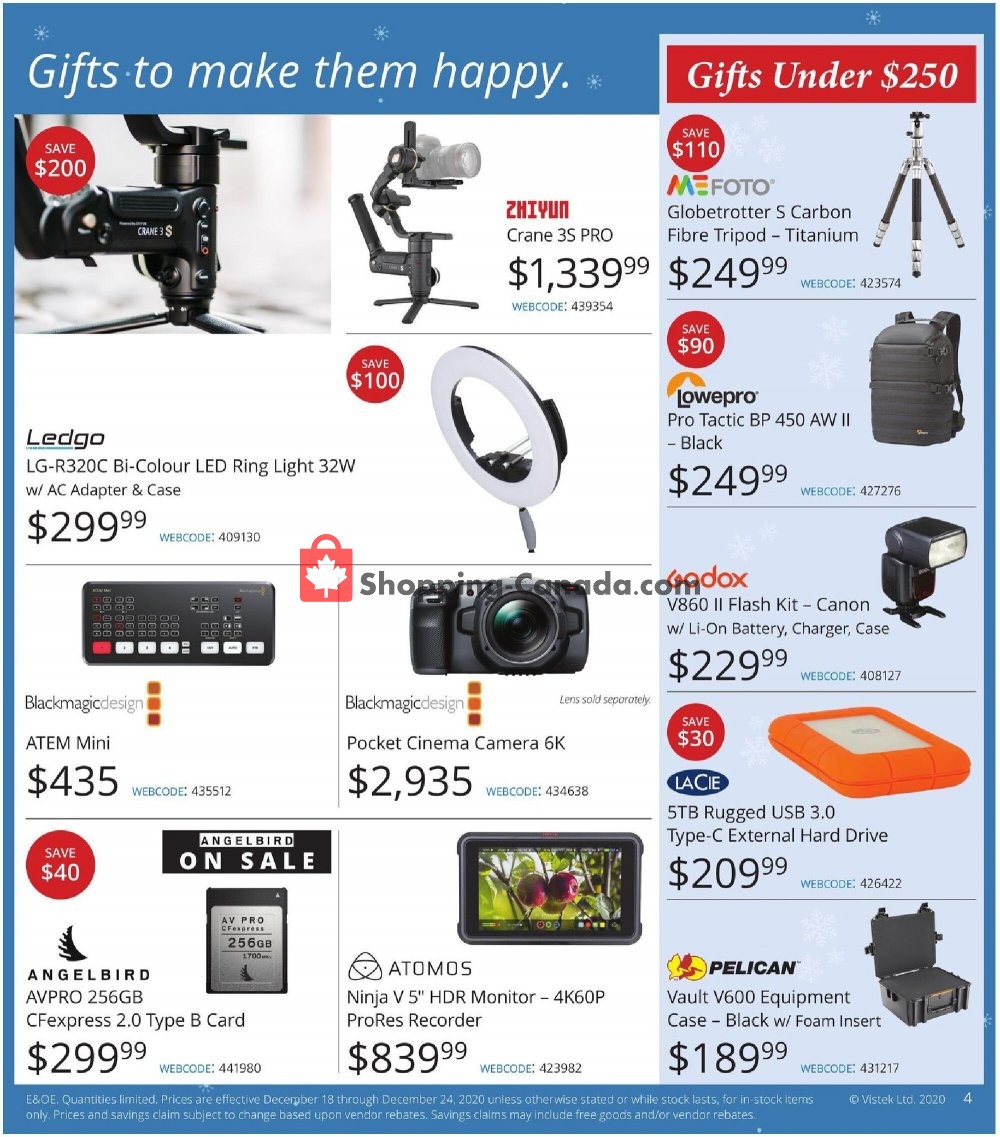 Vistek flyer from Friday December 18, 2020 to Thursday December 24, 2020 - page 4