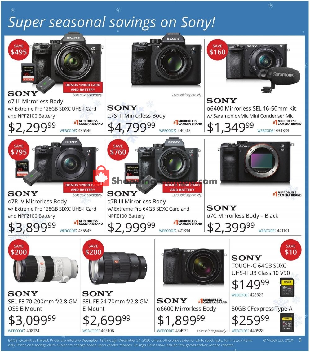 Vistek flyer from Friday December 18, 2020 to Thursday December 24, 2020 - page 5