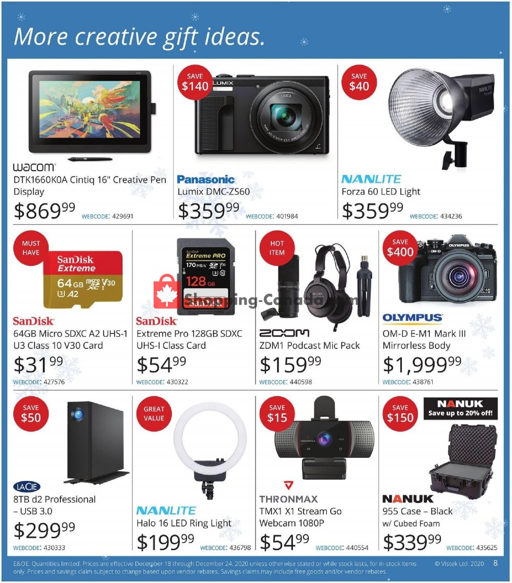 Vistek flyer from Friday December 18, 2020 to Thursday December 24, 2020 - page 8