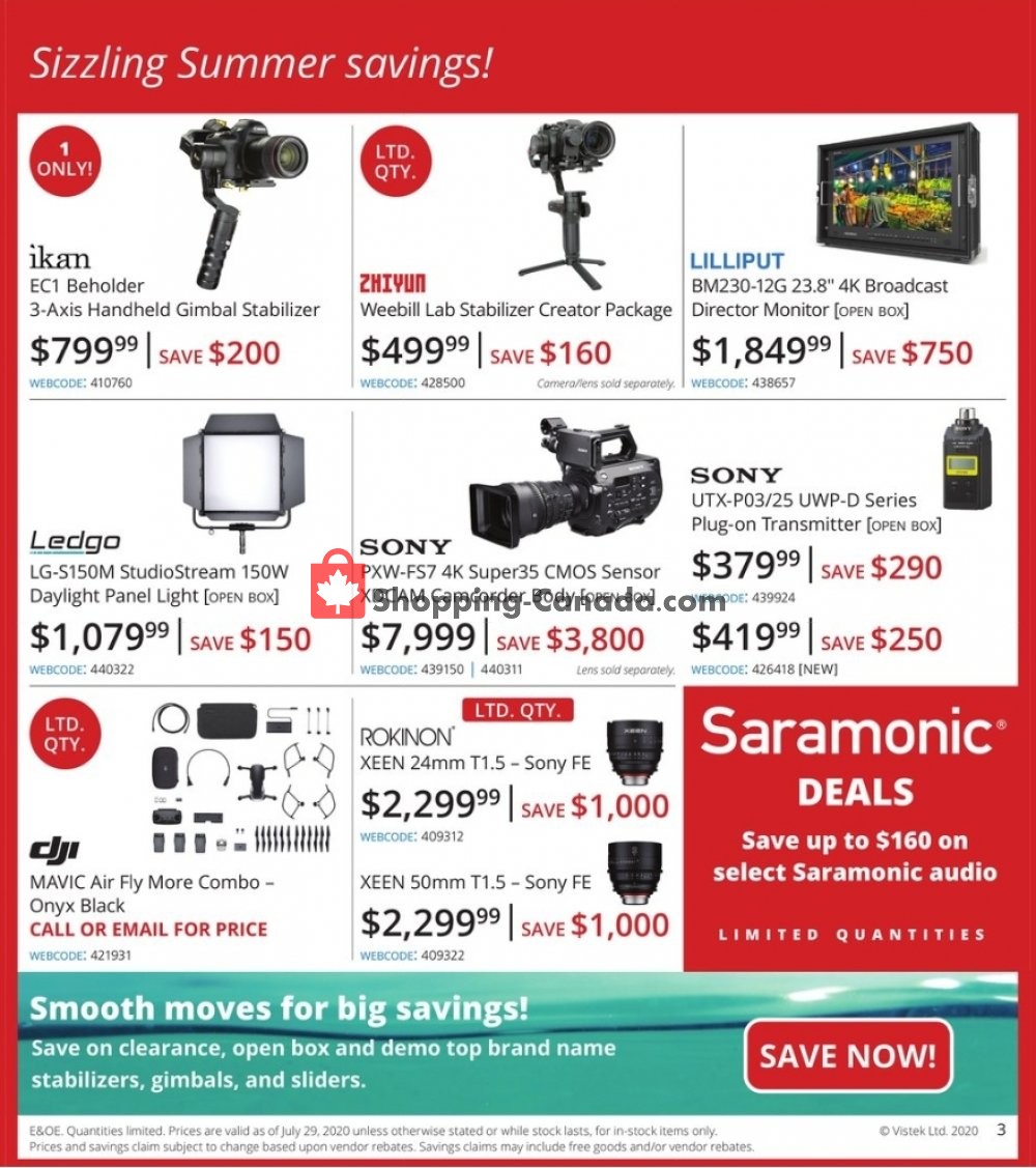 Vistek flyer from Wednesday July 29, 2020 to Sunday August 30, 2020 - page 3