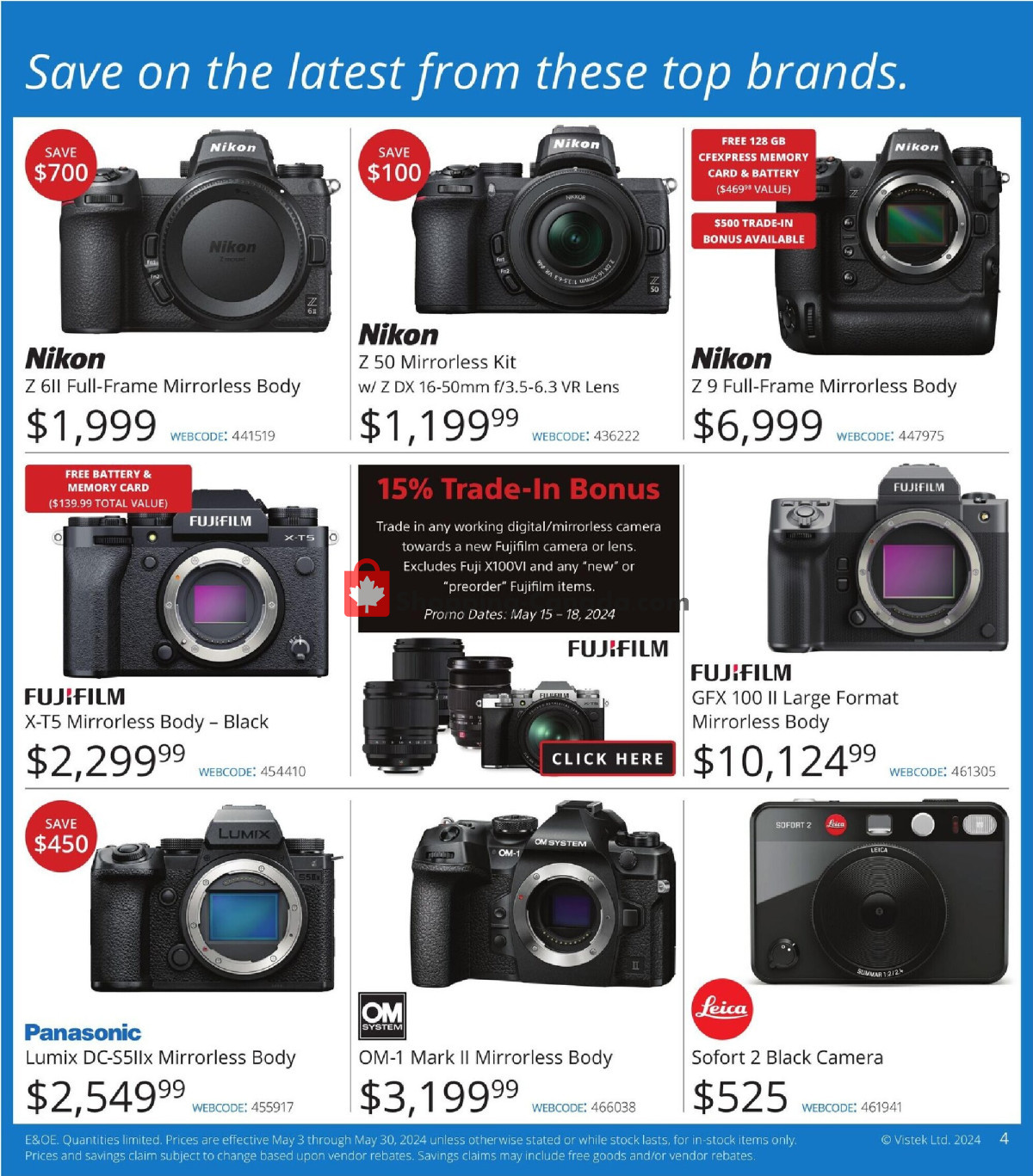 Vistek flyer from Friday May 3, 2024 to Thursday May 30, 2024 - page 4