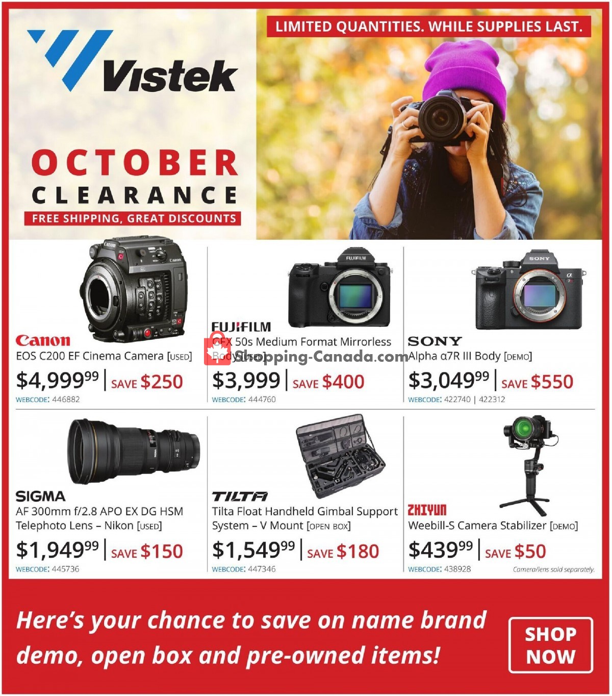 Vistek flyer from Wednesday October 6, 2021 to Sunday October 31, 2021 - page 1