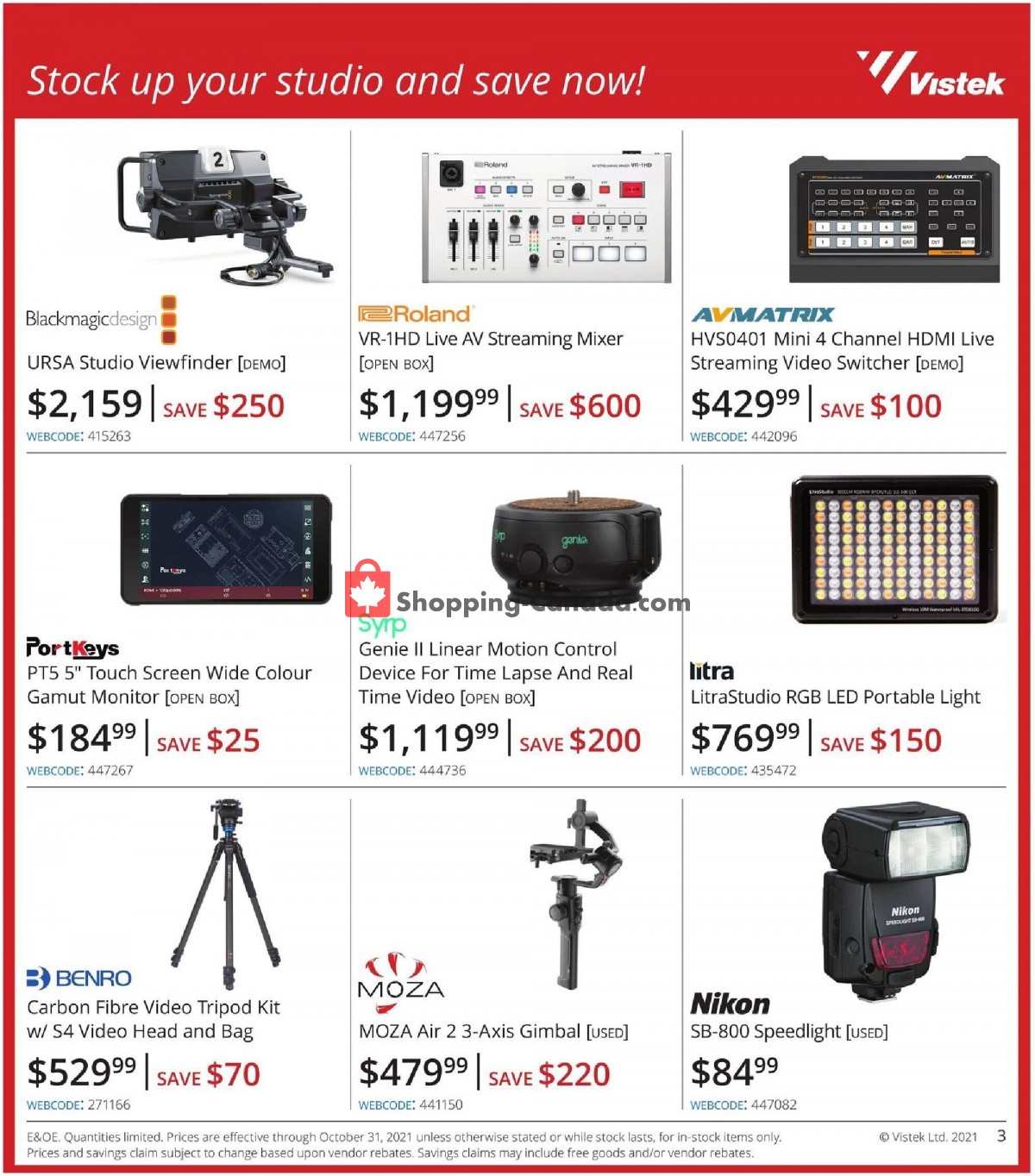 Vistek flyer from Wednesday October 6, 2021 to Sunday October 31, 2021 - page 3