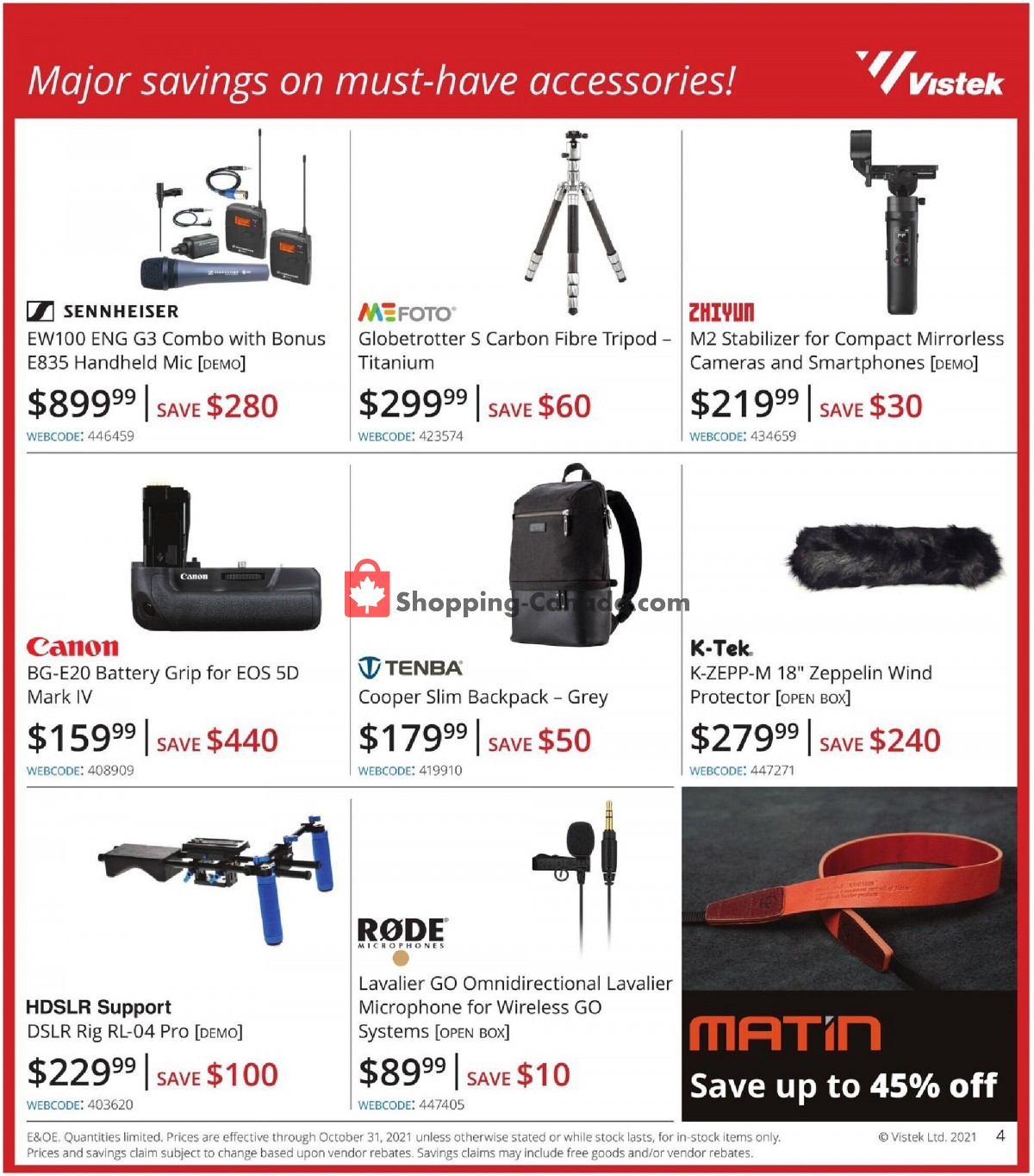 Vistek flyer from Wednesday October 6, 2021 to Sunday October 31, 2021 - page 4