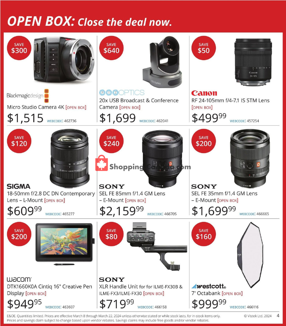 Vistek flyer from Friday March 8, 2024 to Friday March 22, 2024 - page 4