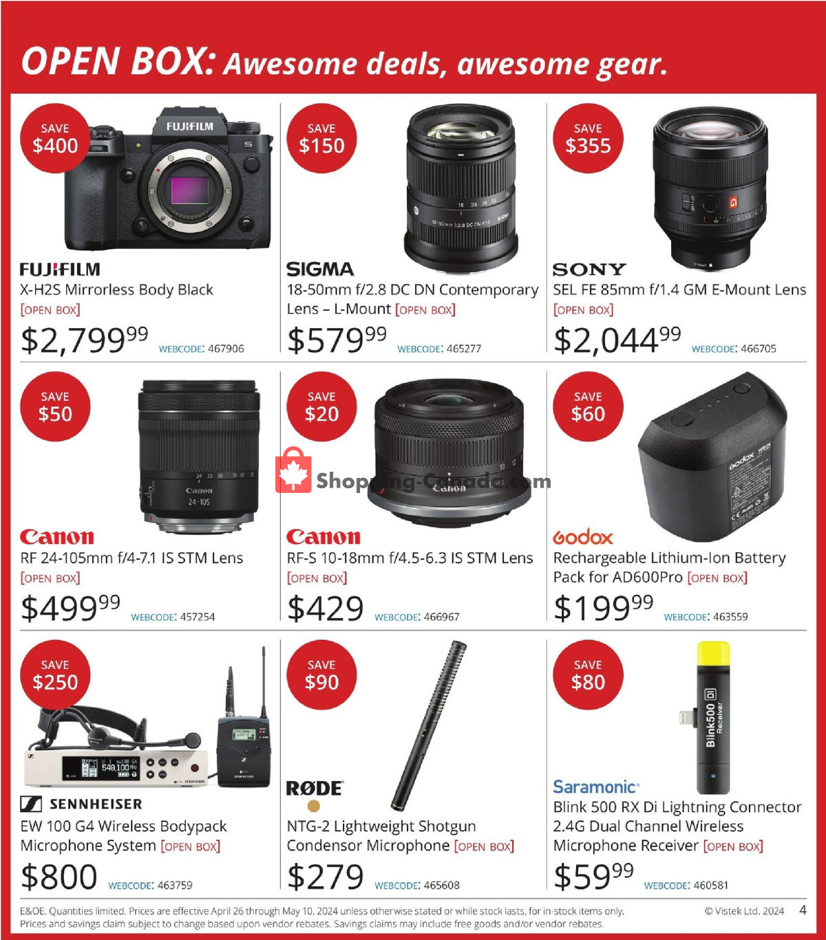 Vistek flyer from Friday April 26, 2024 to Friday May 10, 2024 - page 4