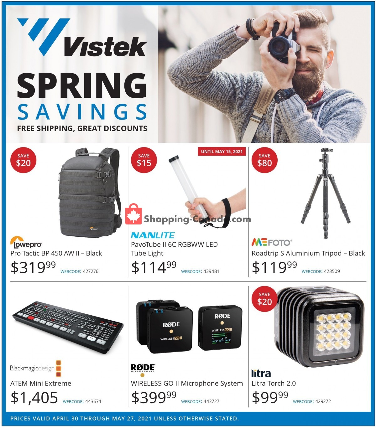 Vistek flyer from Friday April 30, 2021 to Sunday June 27, 2021 - page 1