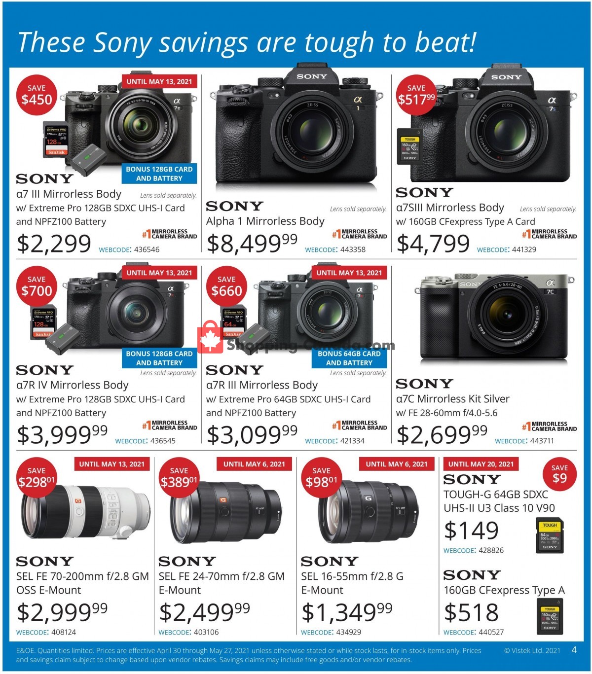 Vistek flyer from Friday April 30, 2021 to Sunday June 27, 2021 - page 4