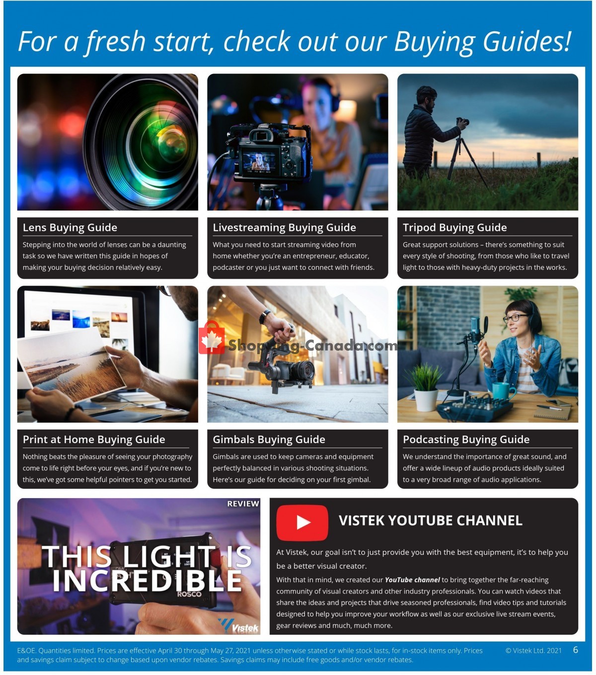 Vistek flyer from Friday April 30, 2021 to Sunday June 27, 2021 - page 6