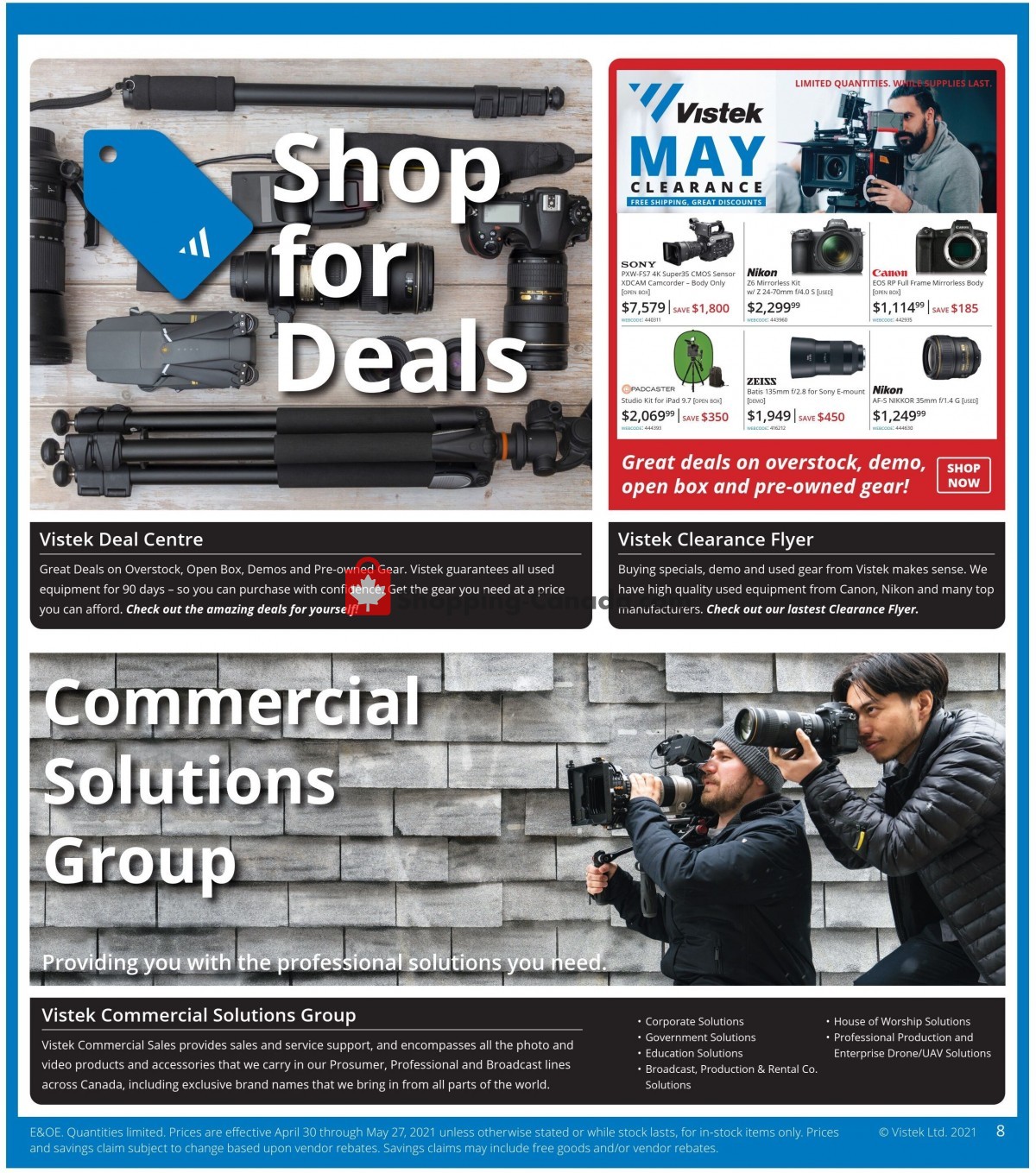 Vistek flyer from Friday April 30, 2021 to Sunday June 27, 2021 - page 8