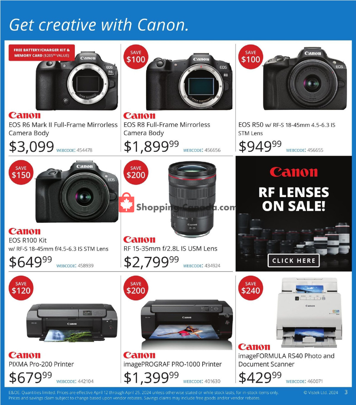 Vistek flyer from Friday April 12, 2024 to Thursday April 25, 2024 - page 3