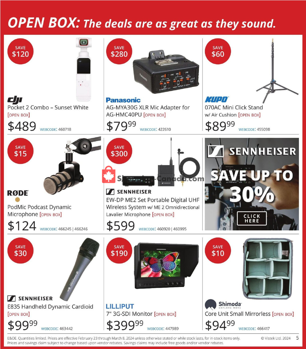 Vistek flyer from Friday February 23, 2024 to Friday March 8, 2024 - page 5