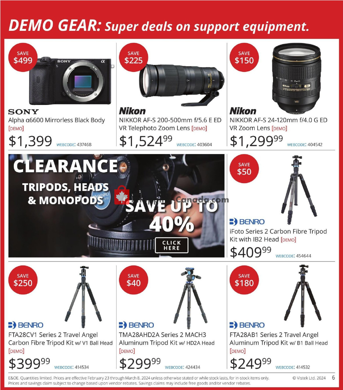 Vistek flyer from Friday February 23, 2024 to Friday March 8, 2024 - page 6