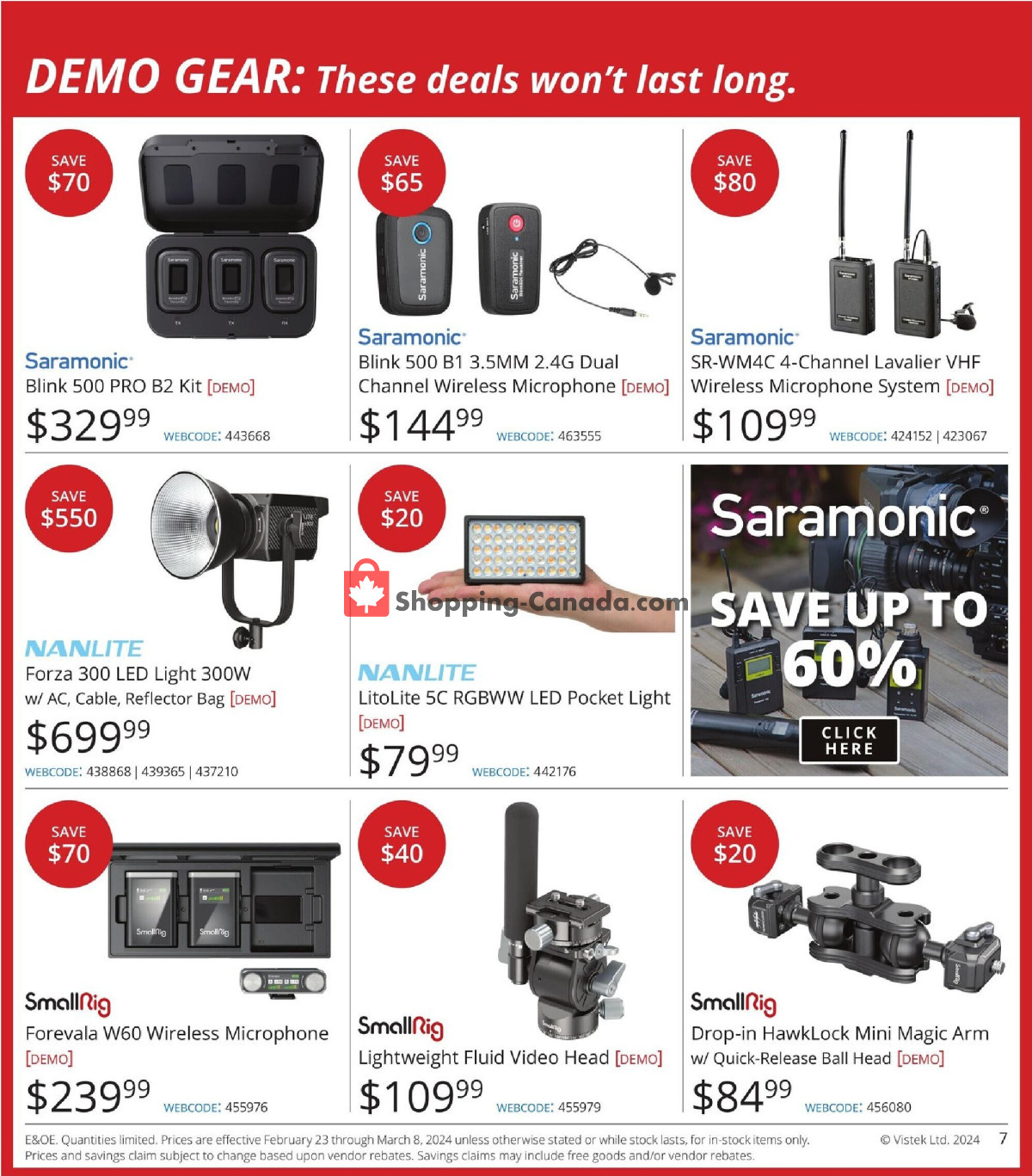 Vistek flyer from Friday February 23, 2024 to Friday March 8, 2024 - page 7