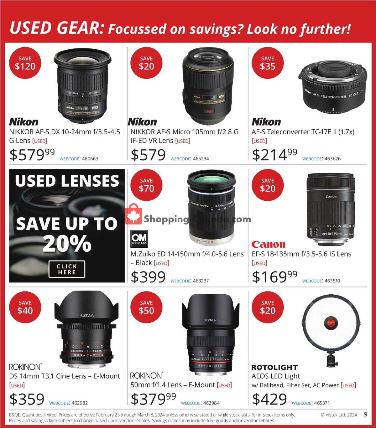 Vistek flyer from Friday February 23, 2024 to Friday March 8, 2024 - page 9