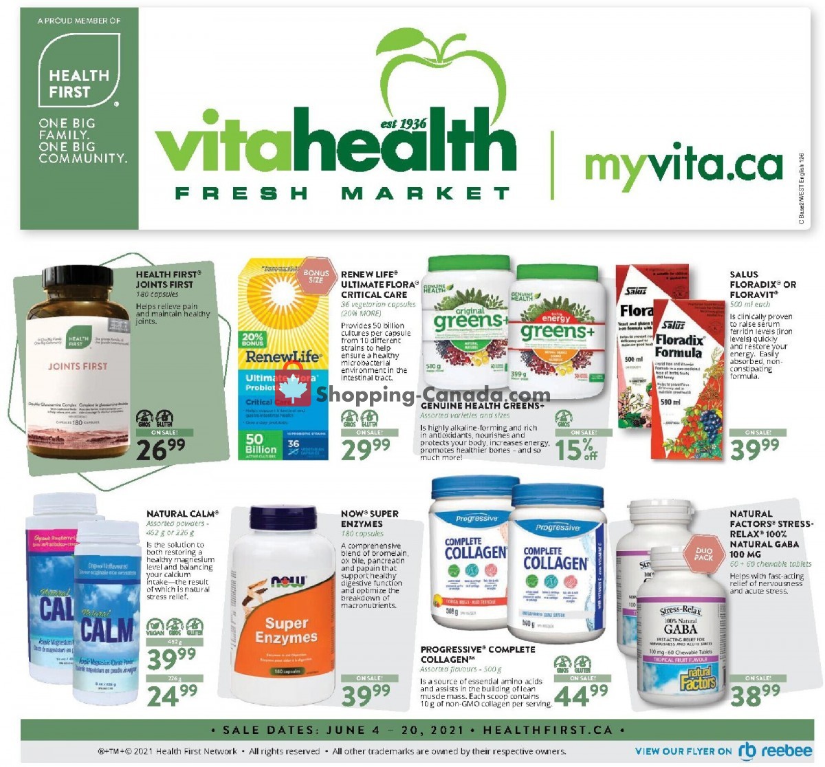 Vita Health Fresh Market flyer from Friday June 4, 2021 to Sunday June 20, 2021 - page 1
