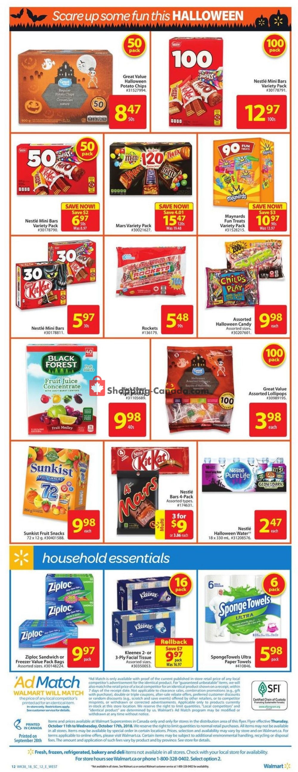 Walmart flyer from Thursday October 11, 2018 to Wednesday October 17, 2018 - page 22