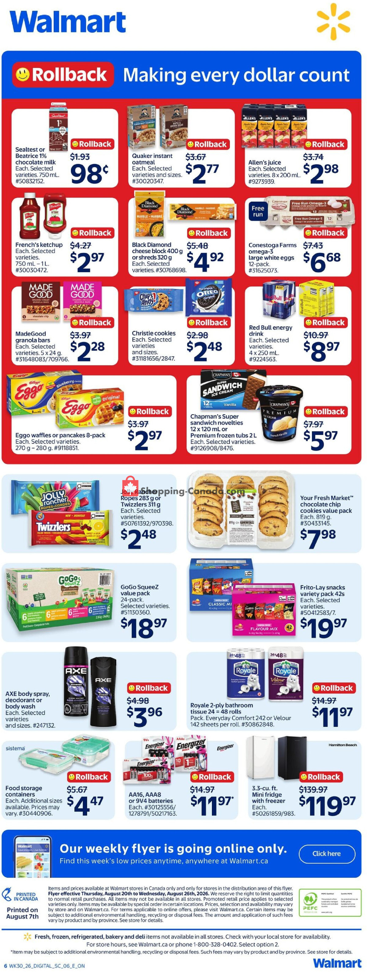 Walmart flyer from Thursday August 20, 2026 to Wednesday August 26, 2026 - page 2