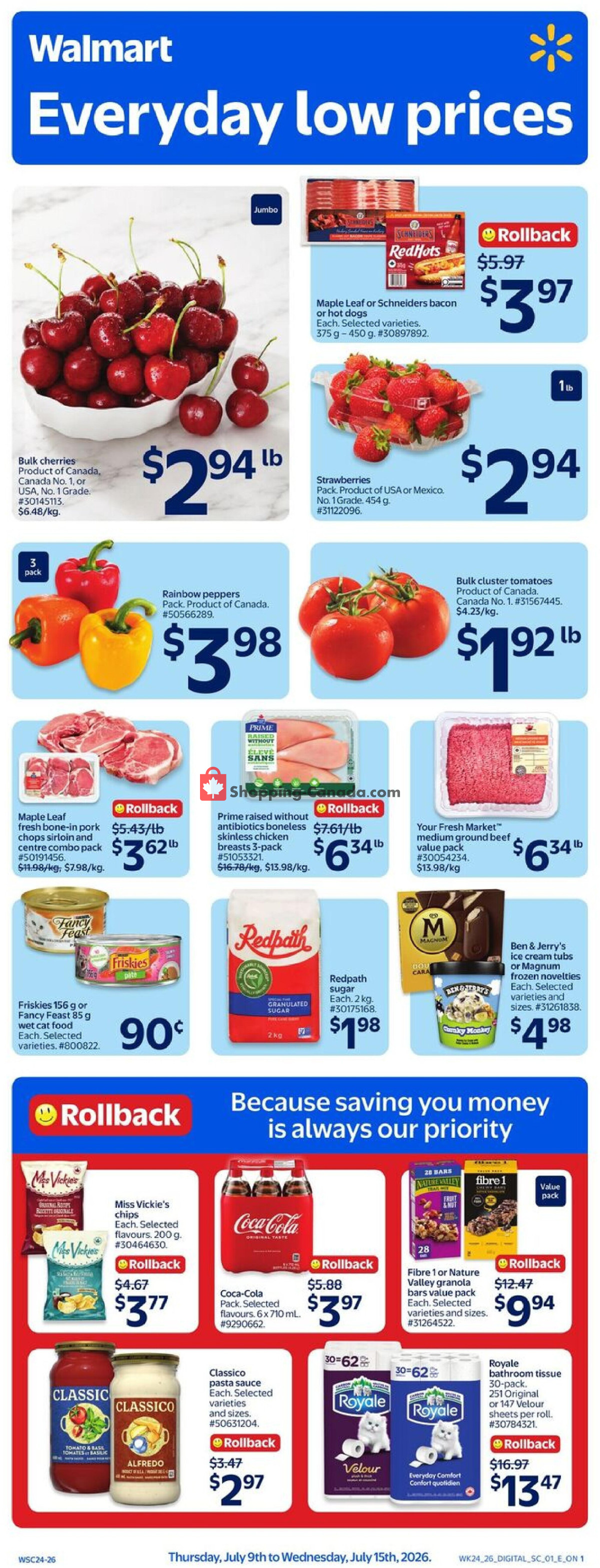 Walmart flyer from Thursday July 9, 2026 to Wednesday July 15, 2026 - page 1