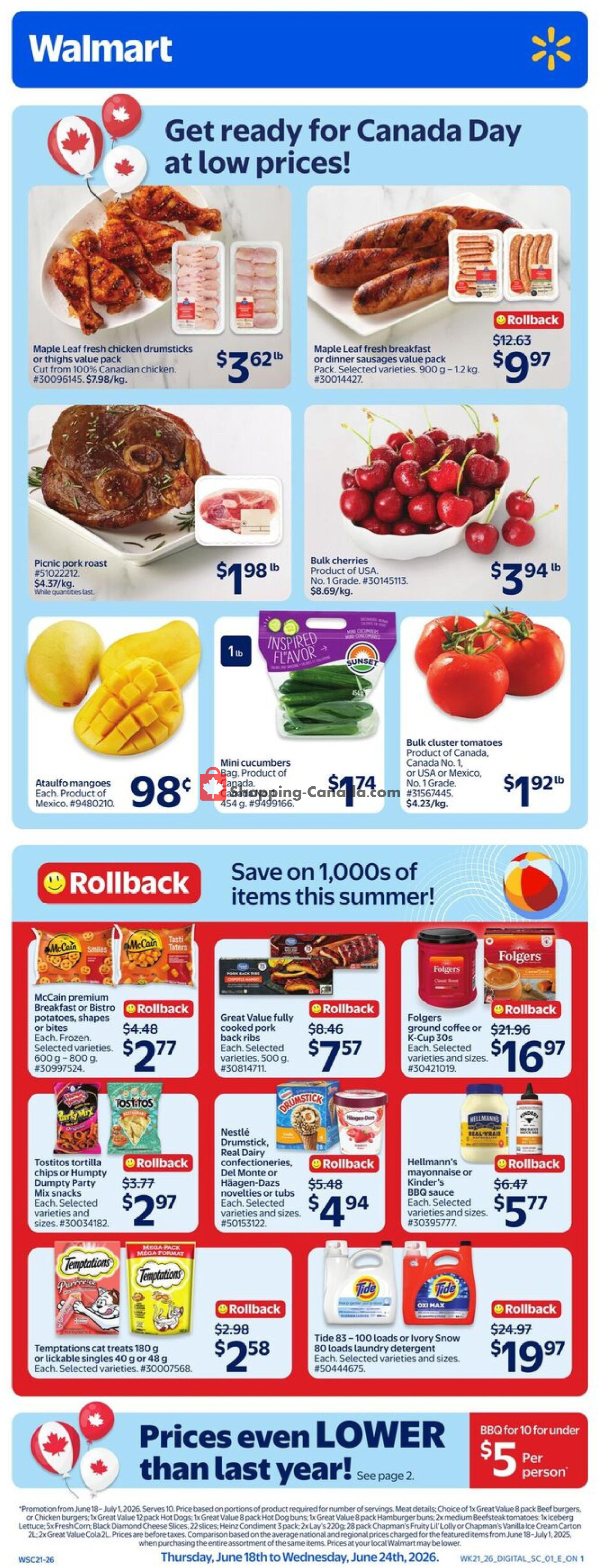 Walmart flyer from Thursday June 18, 2026 to Wednesday June 24, 2026 - page 1