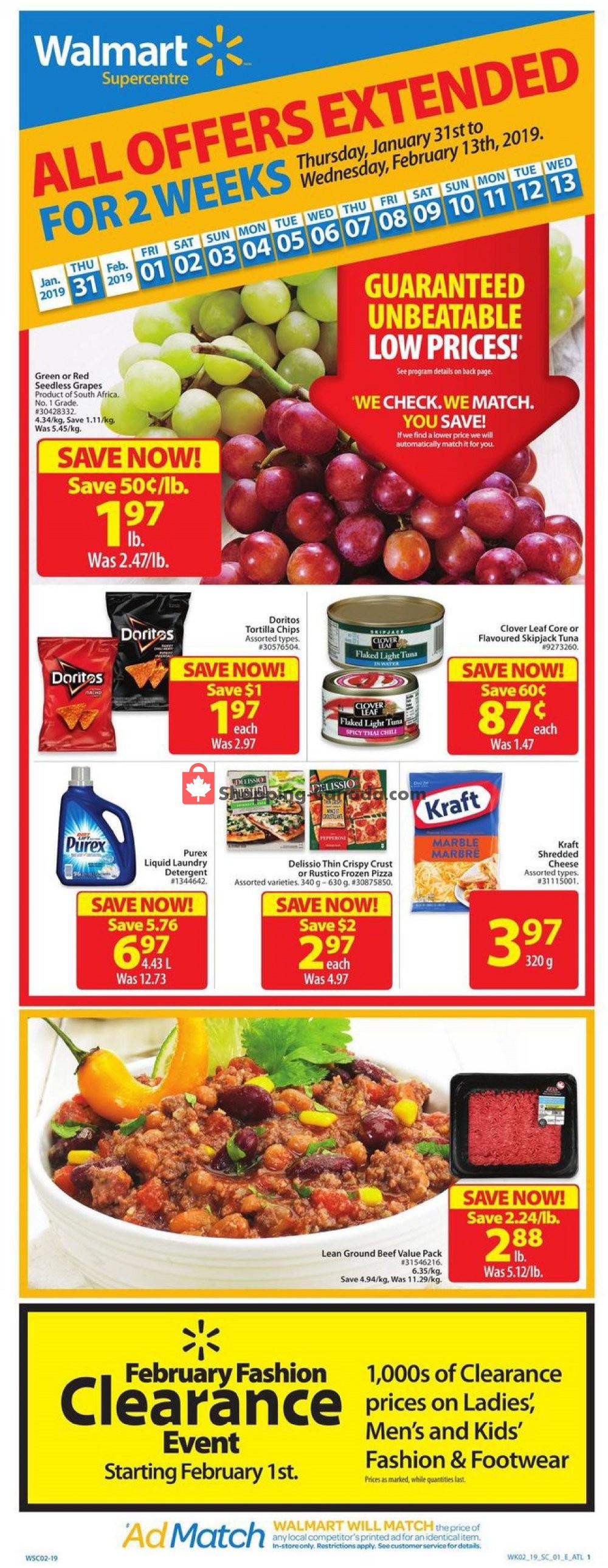 Walmart flyer from Thursday January 31, 2019 to Wednesday February 13, 2019 - page 1