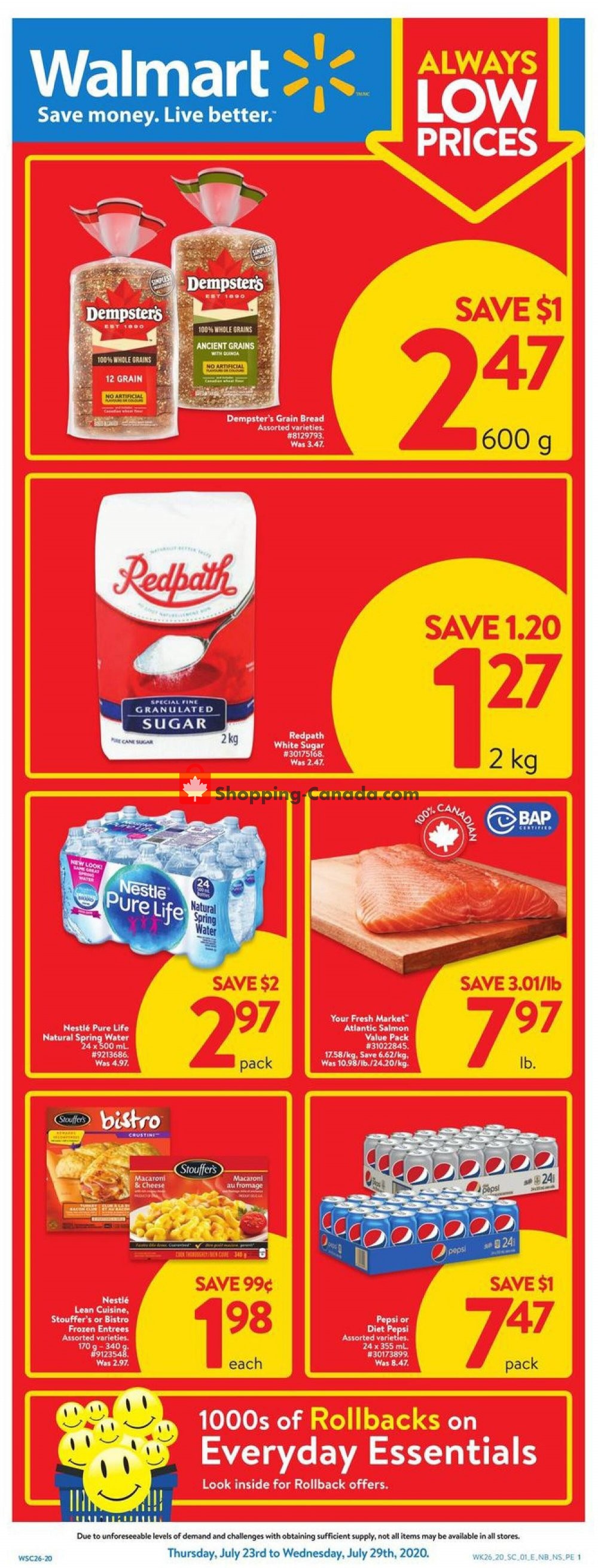Walmart flyer from Thursday July 23, 2020 to Wednesday July 29, 2020 - page 1