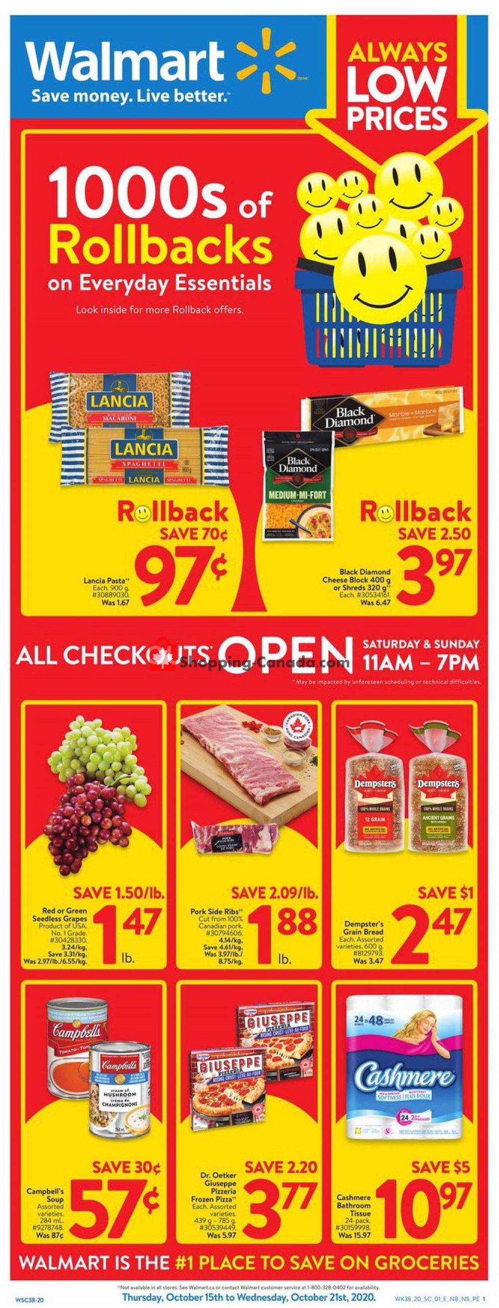 Walmart flyer from Thursday October 15, 2020 to Wednesday October 21, 2020 - page 1