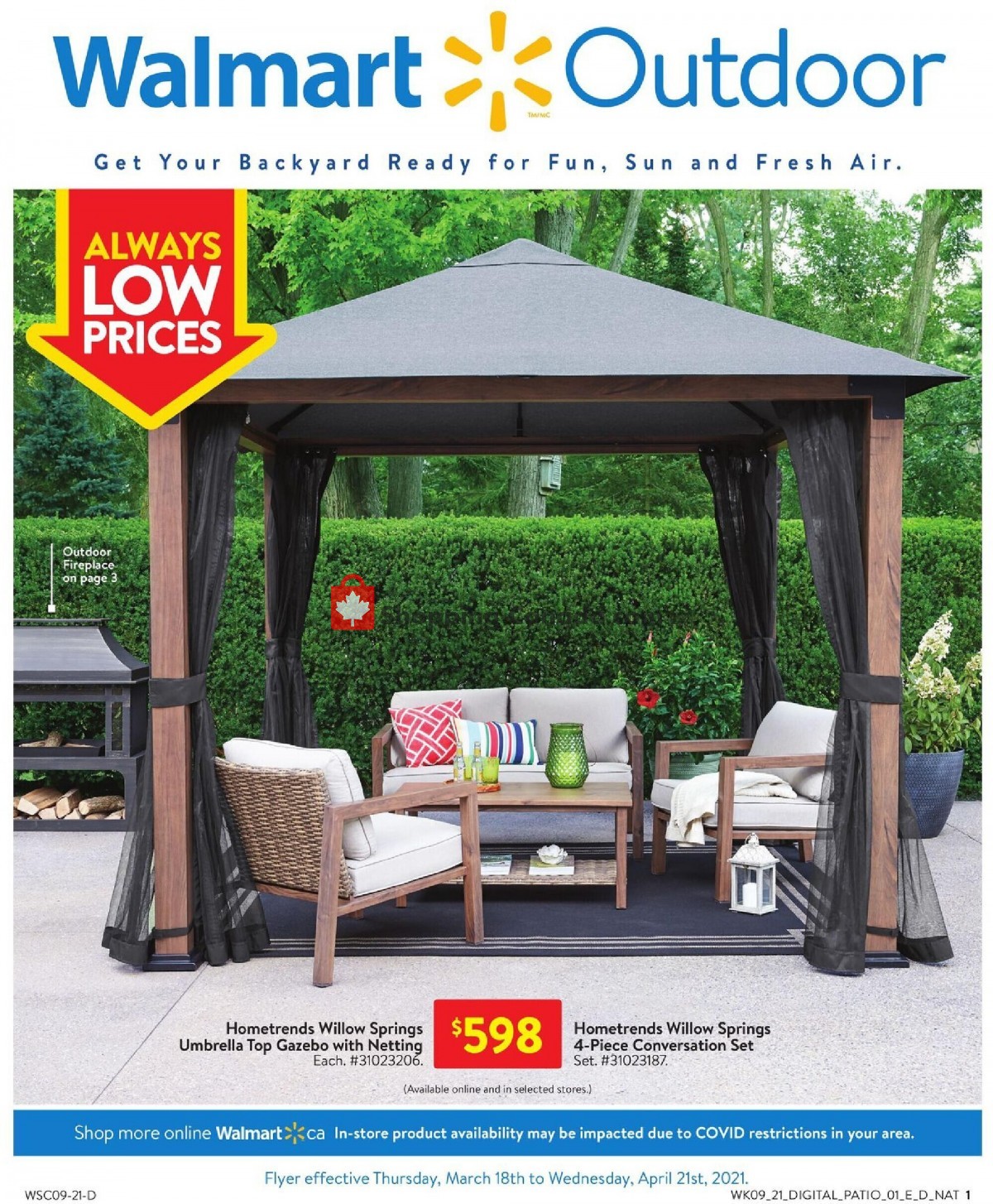 walmart canada outdoor furniture on Walmart Canada Flyer Always Low Prices March 18 April 21 2021 Shopping Canada