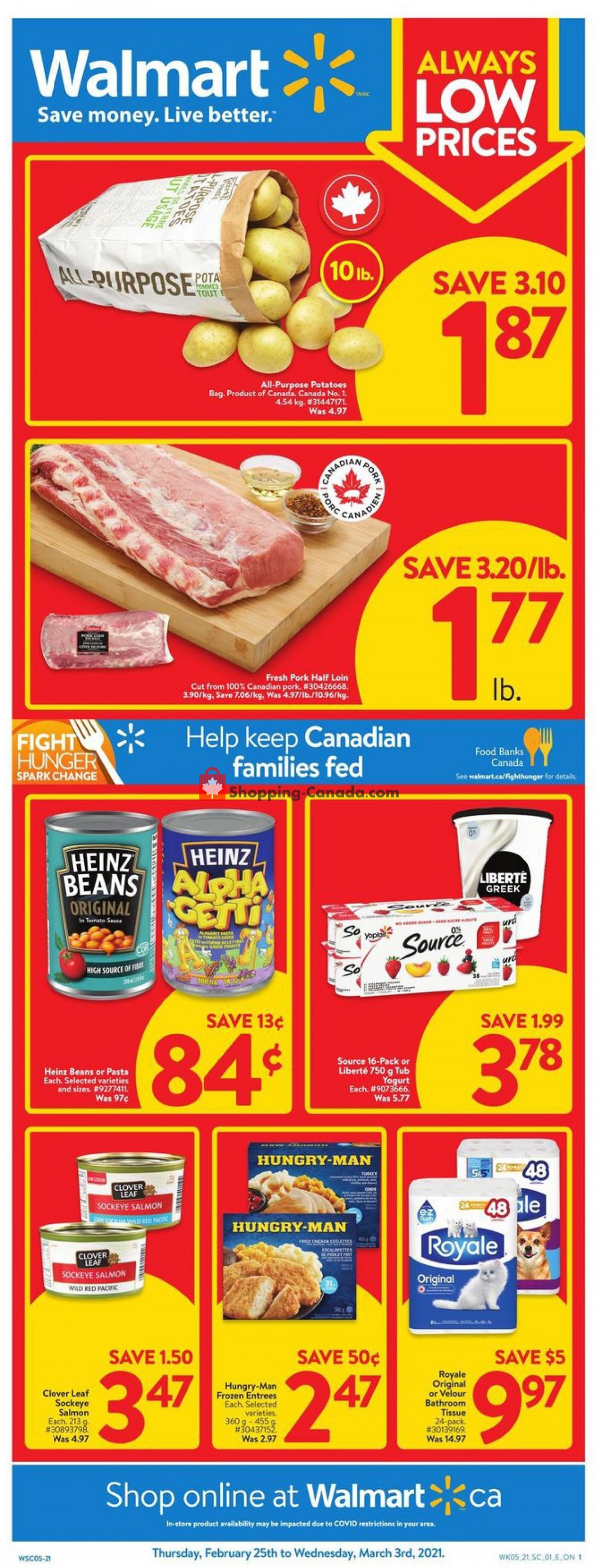 Walmart Canada, flyer (Always Low Prices ON) February 25 March 3, 2021 Shopping Canada Walmart Canada, flyer (Always Low Prices ON) February 25 March 3, 2021 Shopping Canada
