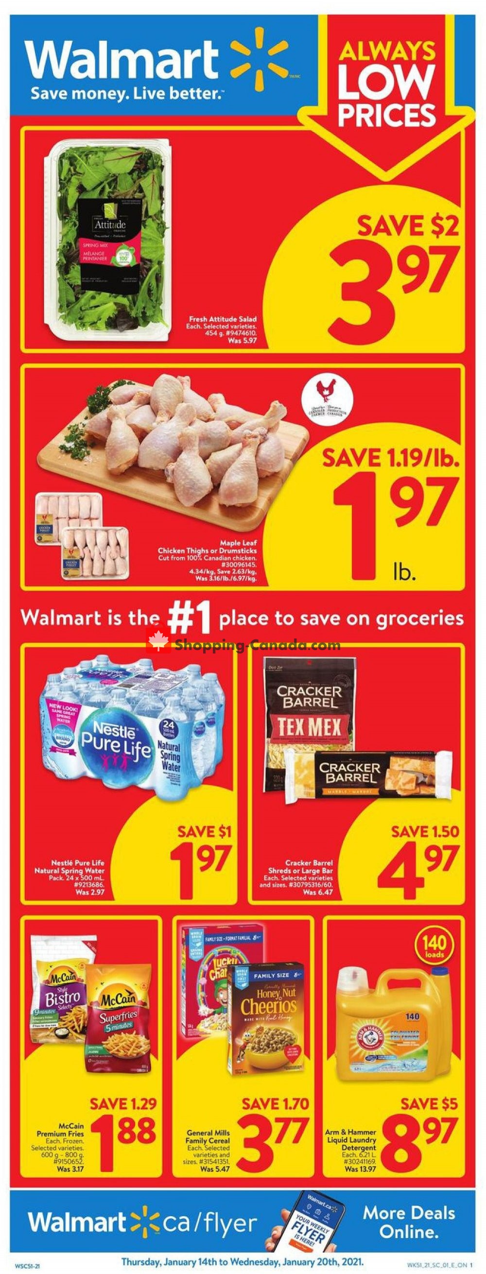 Walmart flyer from Thursday January 14, 2021 to Wednesday January 20, 2021 - page 1