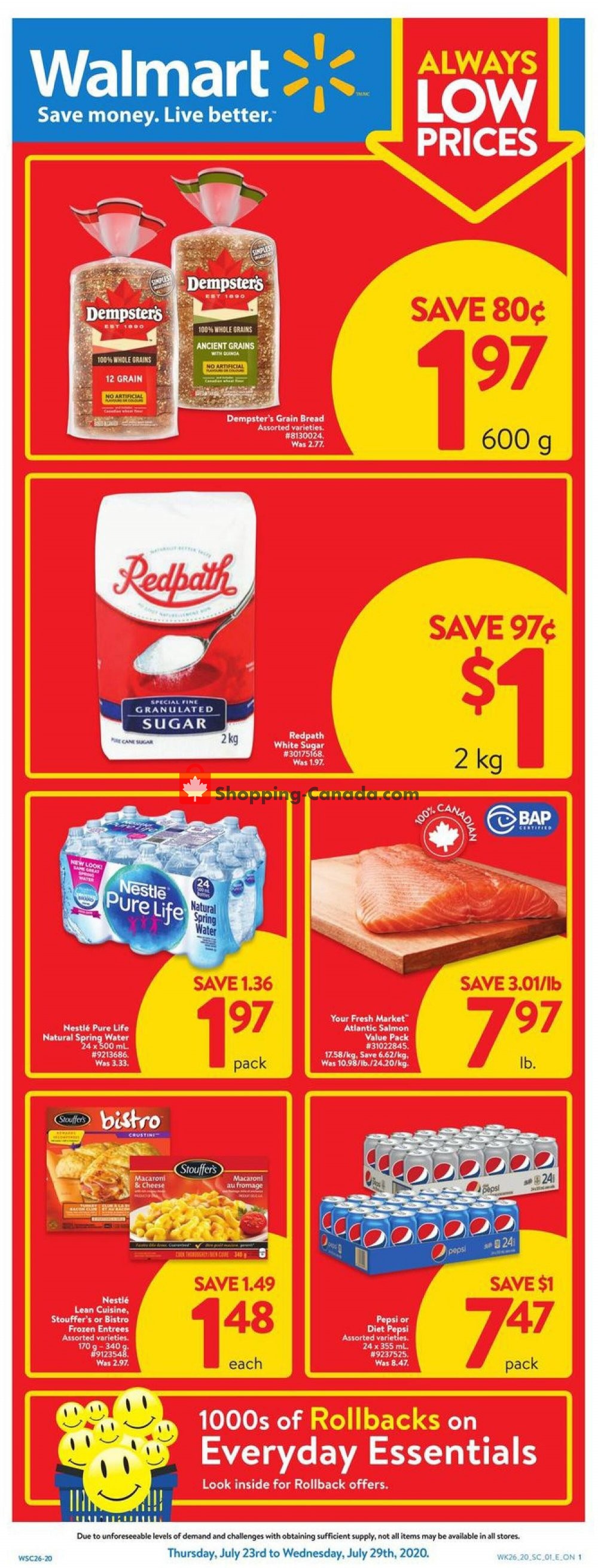 Walmart flyer from Thursday July 23, 2020 to Wednesday July 29, 2020 - page 1