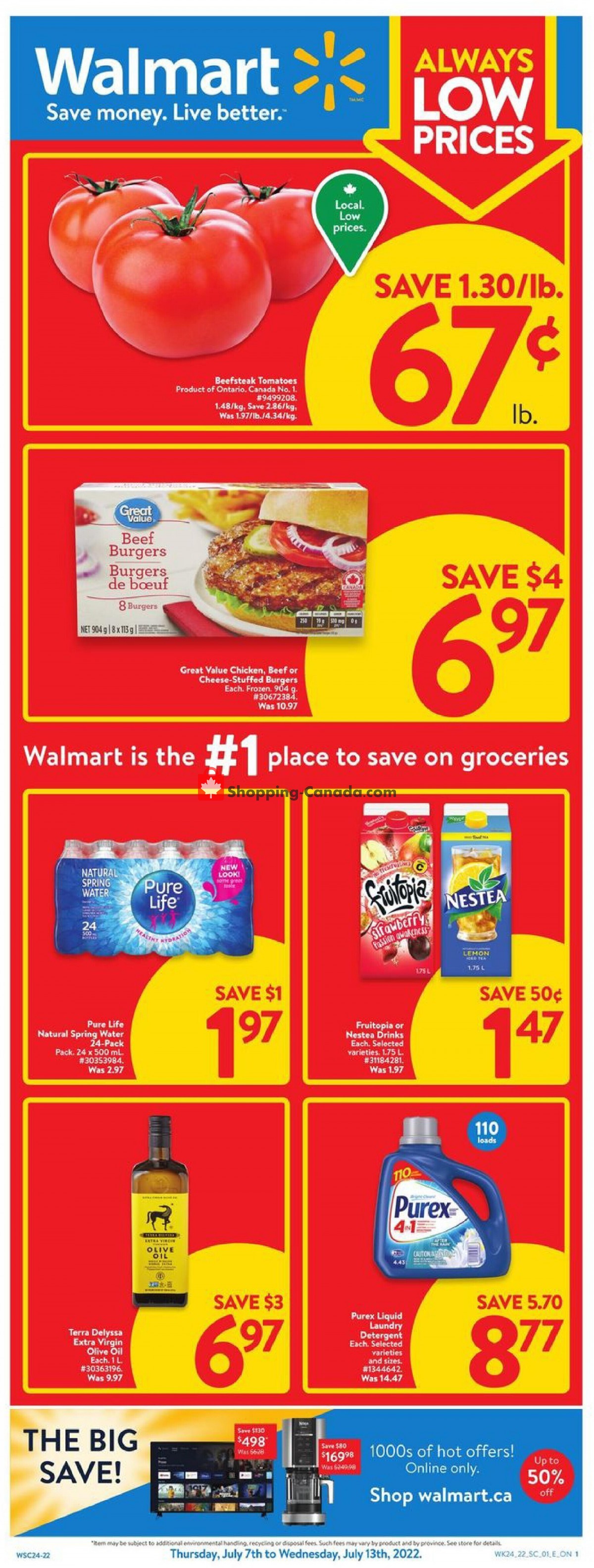 Walmart Canada, flyer (Always Low Prices ON) July 7 July 13