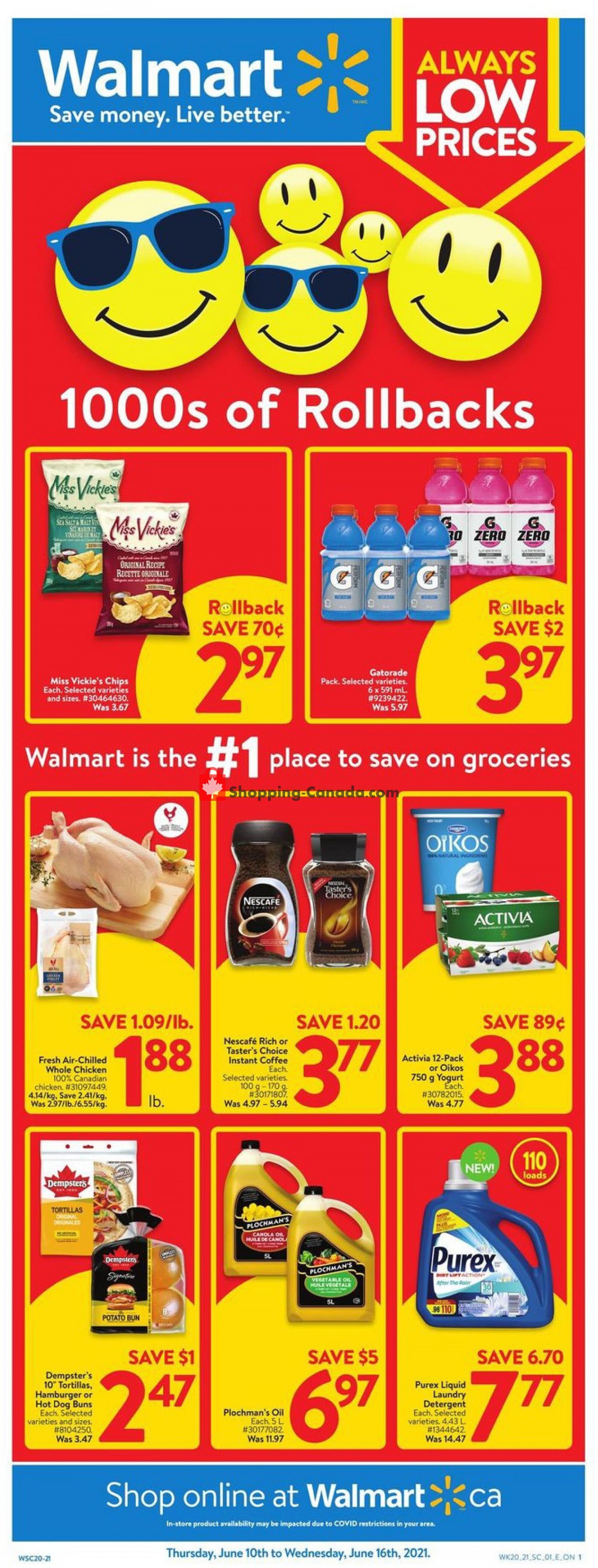 Walmart flyer from Thursday June 10, 2021 to Wednesday June 16, 2021 - page 1