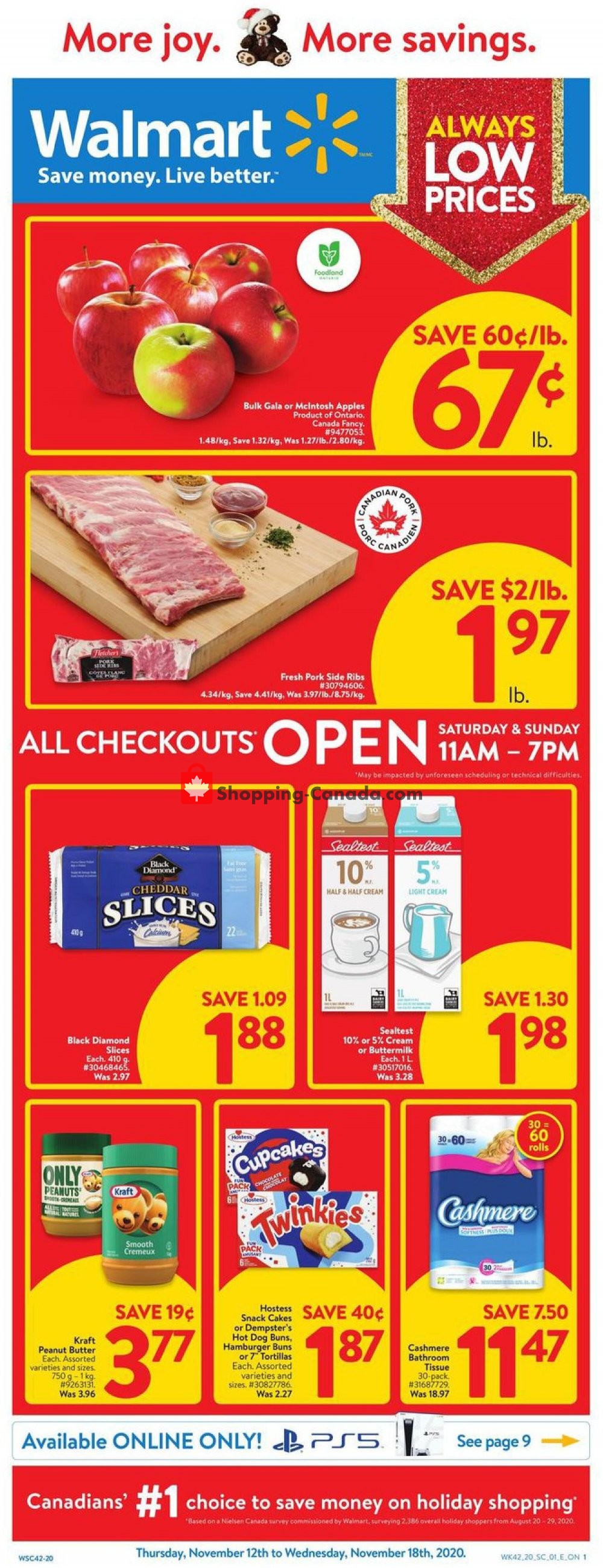 Walmart Canada, flyer (Always Low Prices ON) November 12