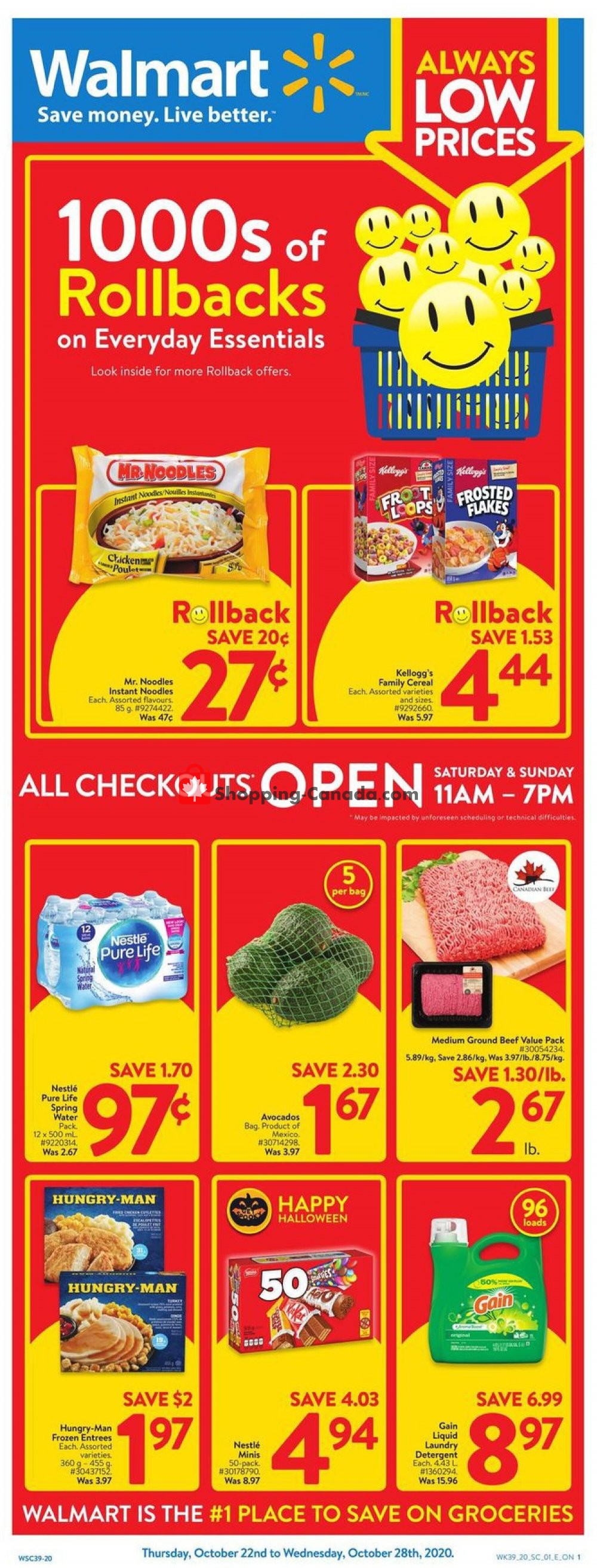 Walmart flyer from Thursday October 22, 2020 to Wednesday October 28, 2020 - page 1