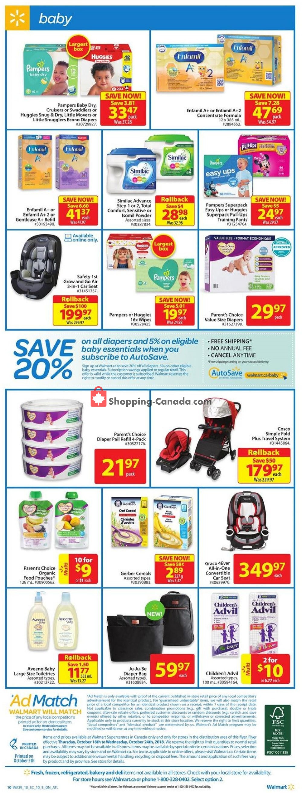 Walmart flyer from Thursday October 18, 2018 to Wednesday October 24, 2018 - page 12