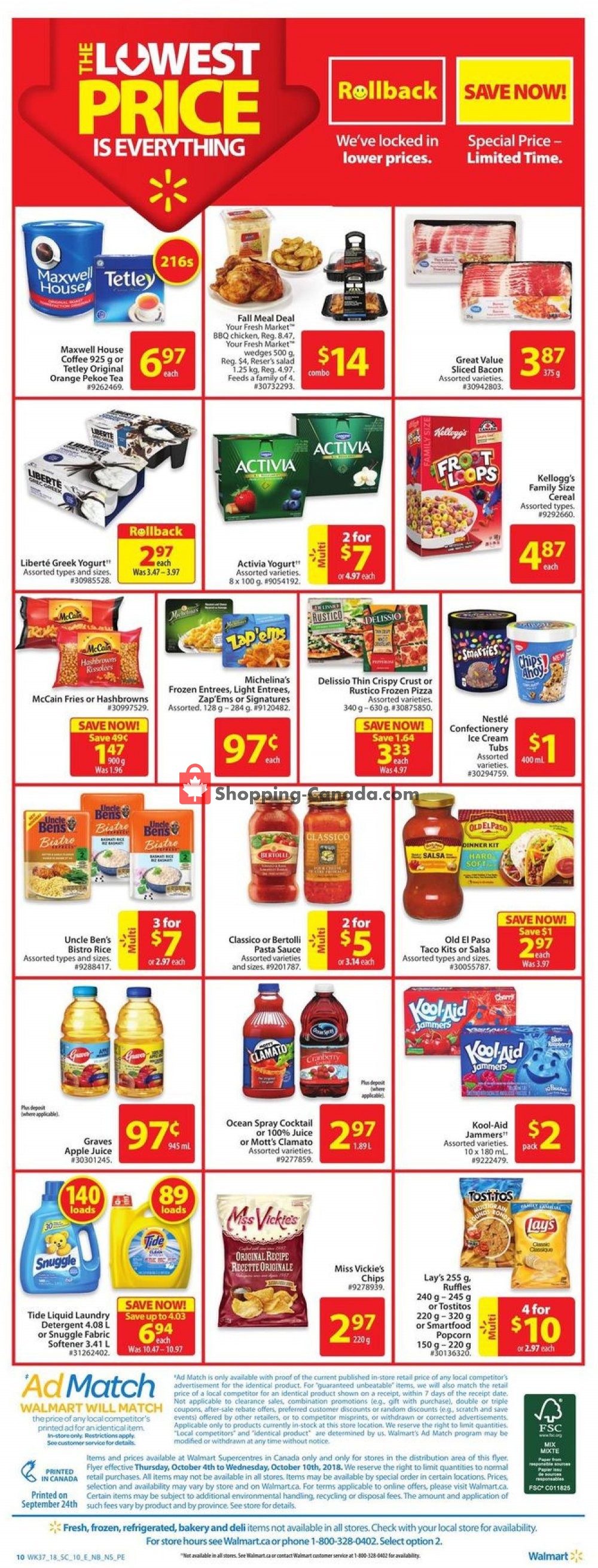 Walmart flyer from Thursday October 4, 2018 to Wednesday October 10, 2018 - page 10