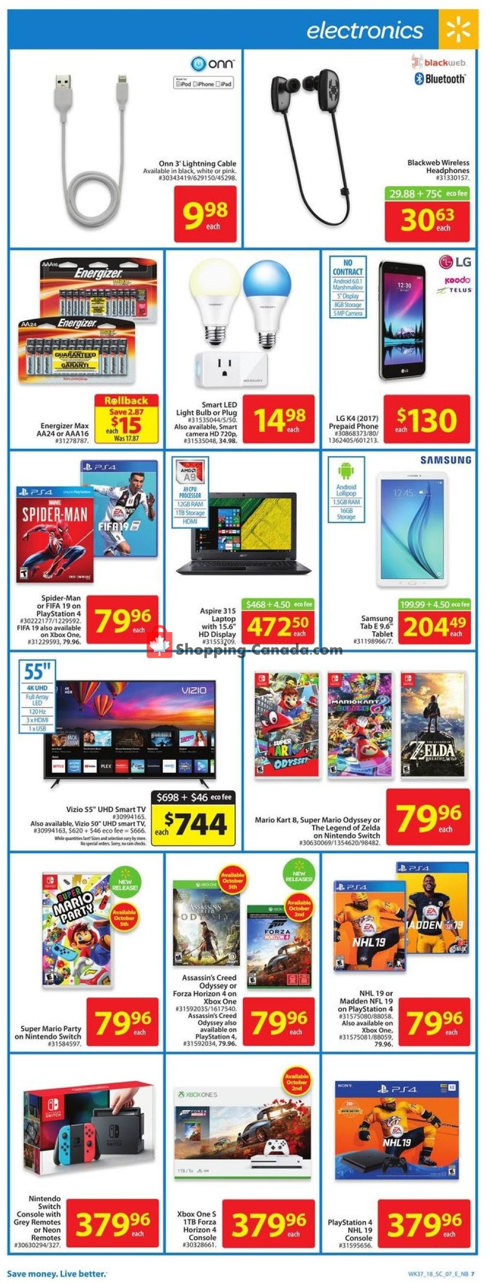 Walmart flyer from Thursday October 4, 2018 to Wednesday October 10, 2018 - page 7