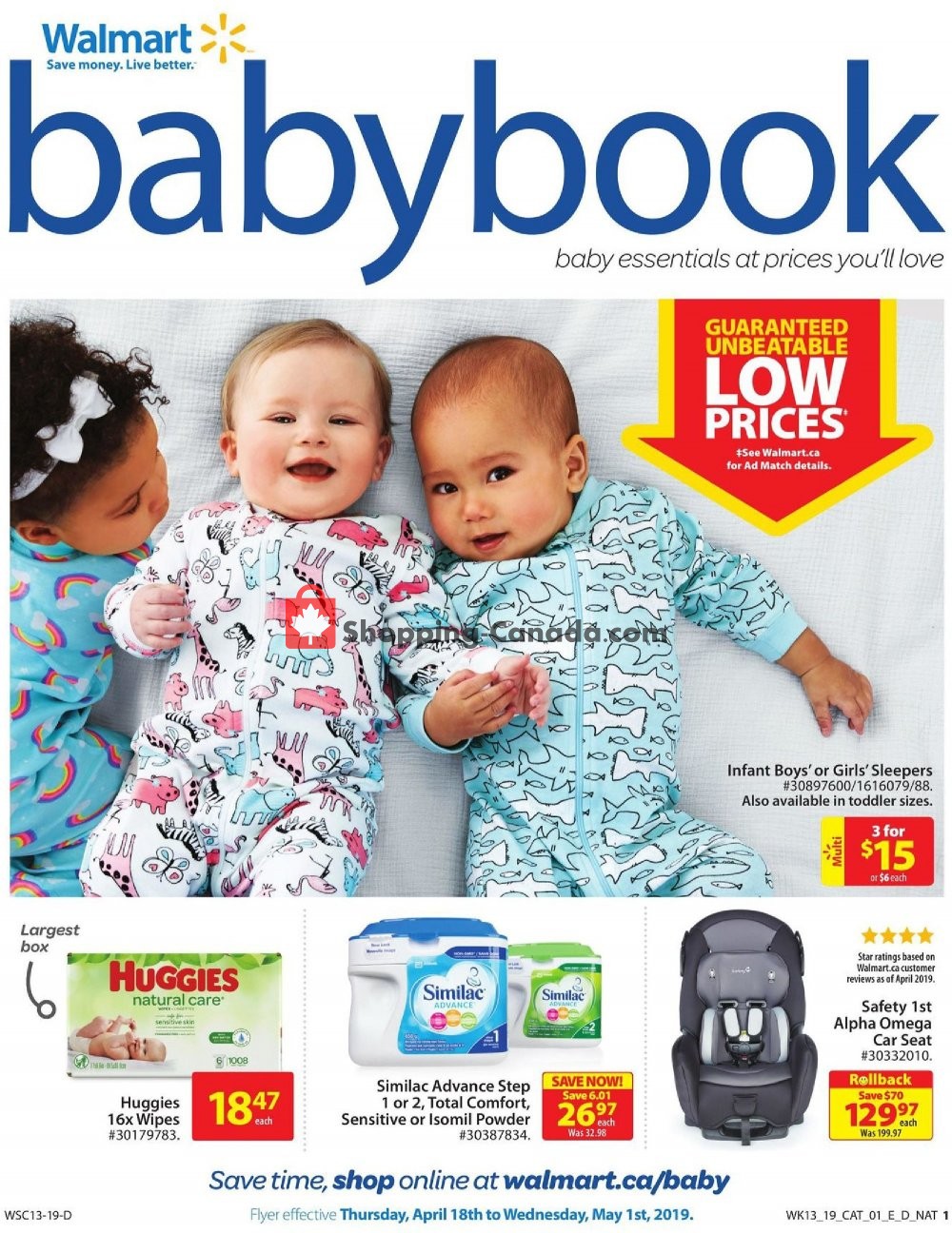 Walmart flyer from Thursday April 18, 2019 to Wednesday May 1, 2019 - page 1