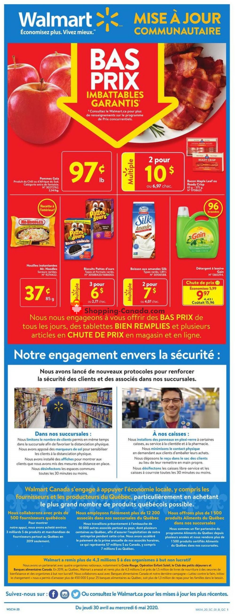 Walmart flyer from Thursday April 30, 2020 to Wednesday May 6, 2020 - page 1