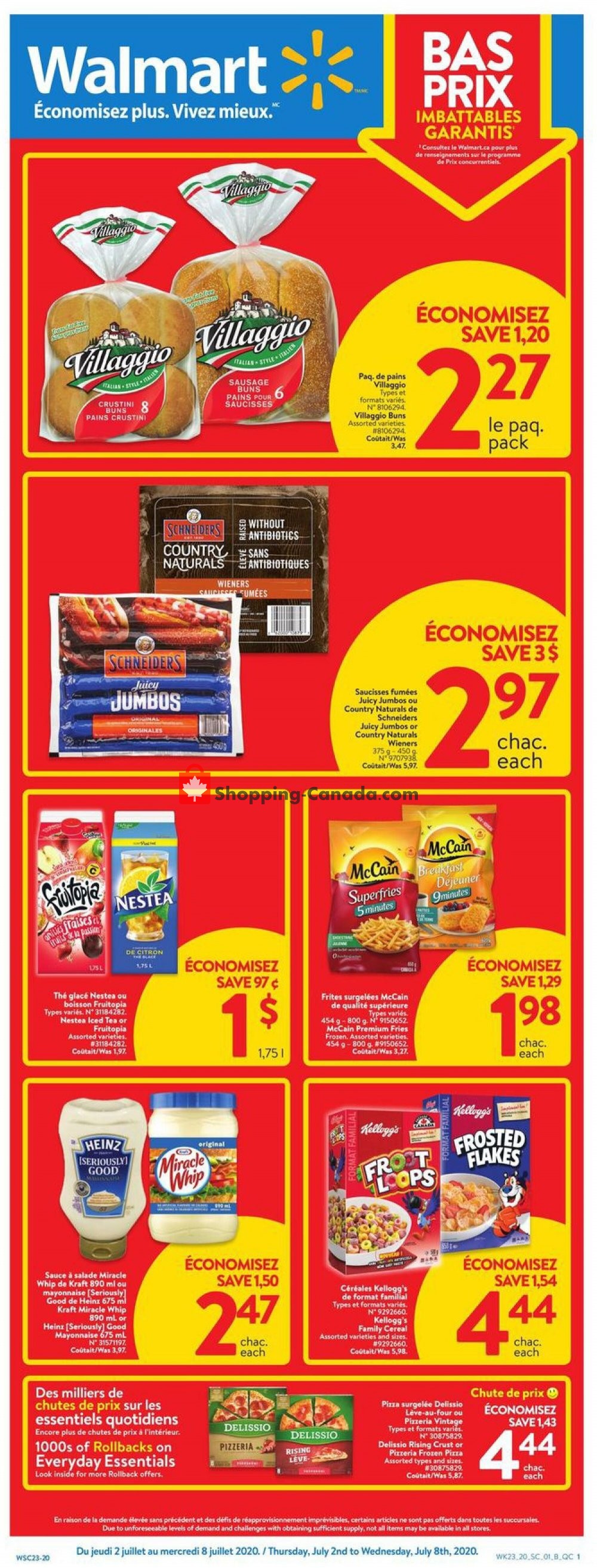Walmart flyer from Thursday July 2, 2020 to Wednesday July 8, 2020 - page 1