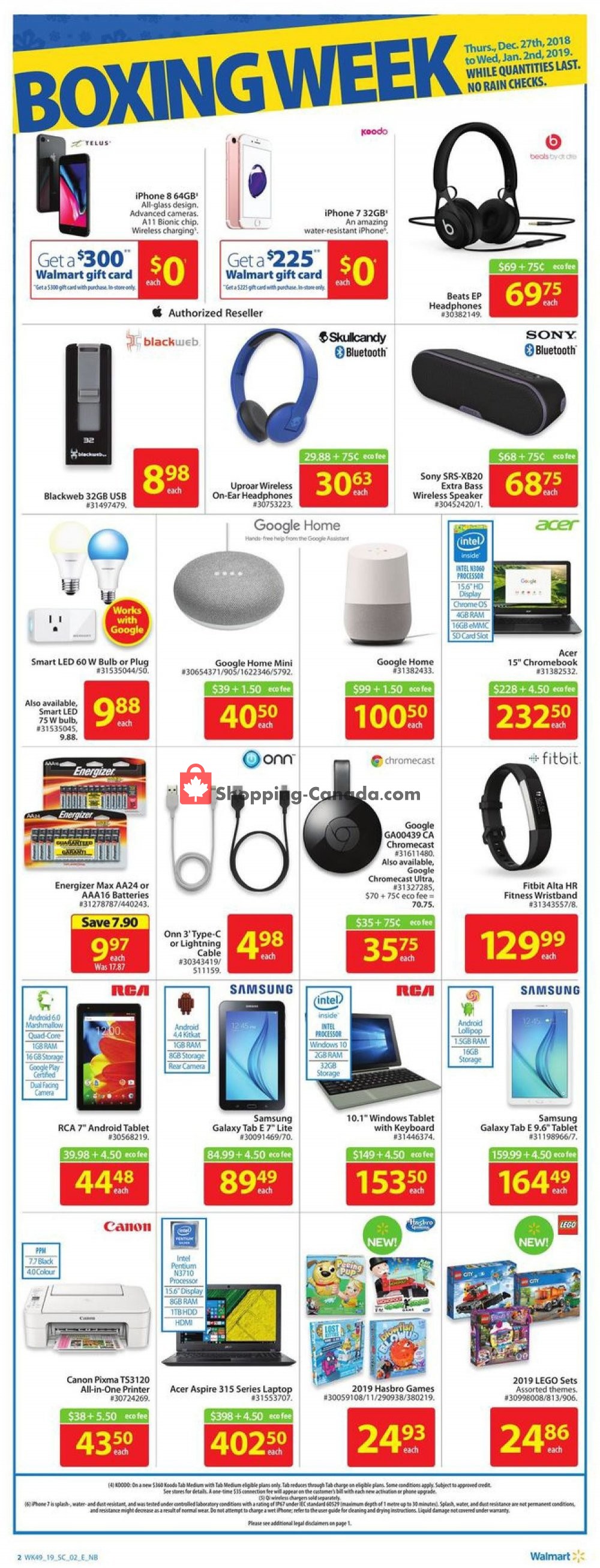 Walmart flyer from Thursday December 27, 2018 to Wednesday January 2, 2019 - page 2
