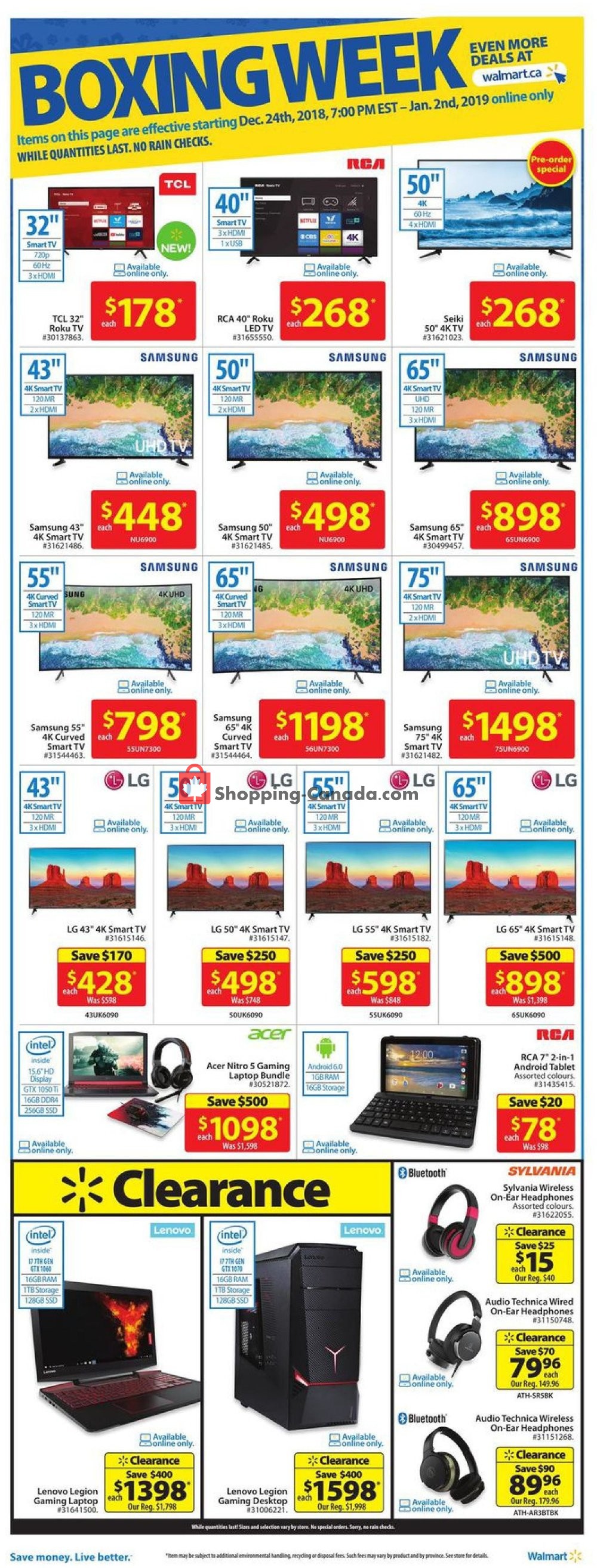 Walmart flyer from Wednesday December 26, 2018 to Wednesday January 2, 2019 - page 4