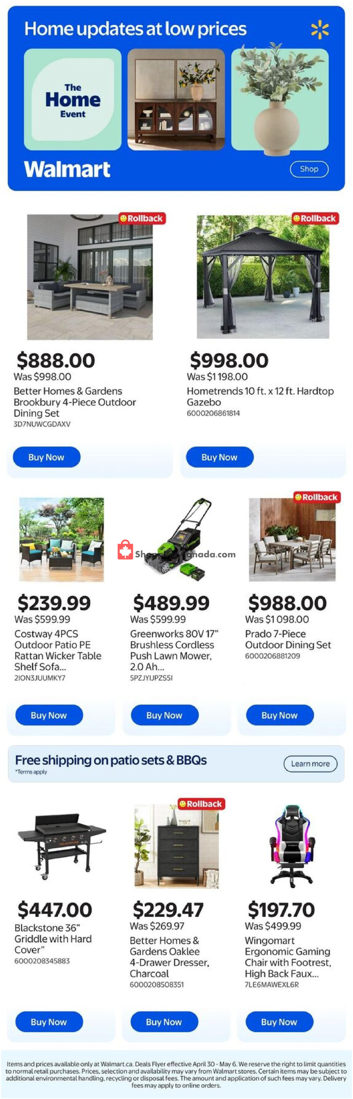 Walmart flyer from Thursday April 30, 2026 to Wednesday May 6, 2026 - page 1